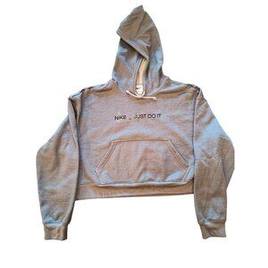 Nike Therma-Fit Gray Cropped Hoodie Sweatshirt M